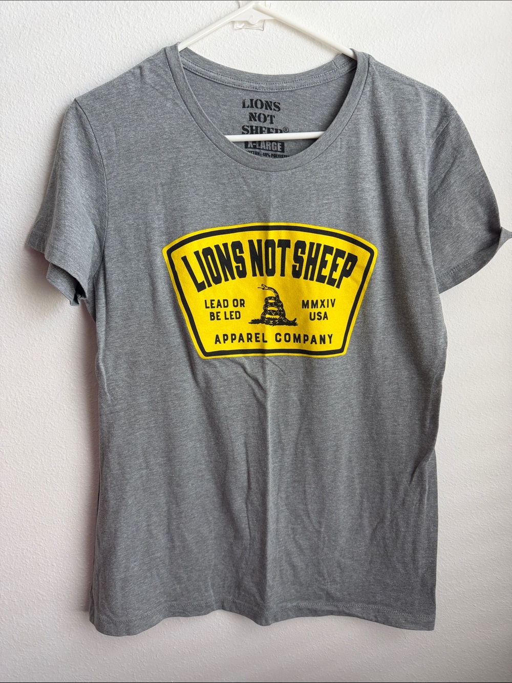 Women's Gray Short Sleeve Tee with Yellow Logo
